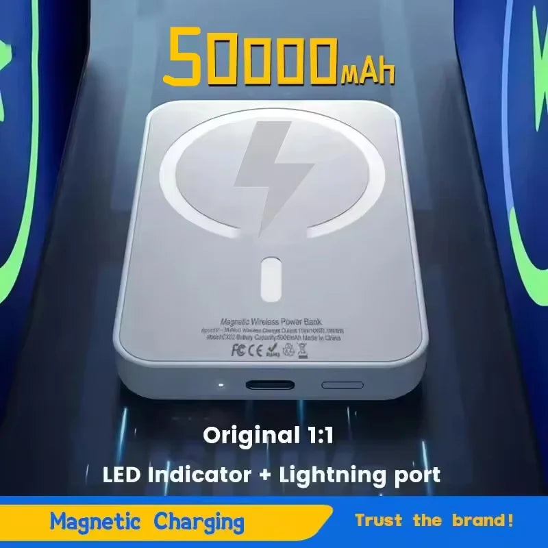 Xiaomi 500000mAh Magnetic PowerBank Wireless PD 22.5W Fast Charger For Magsafe Portable Auxiliary Battery For Iphone 17 16 15