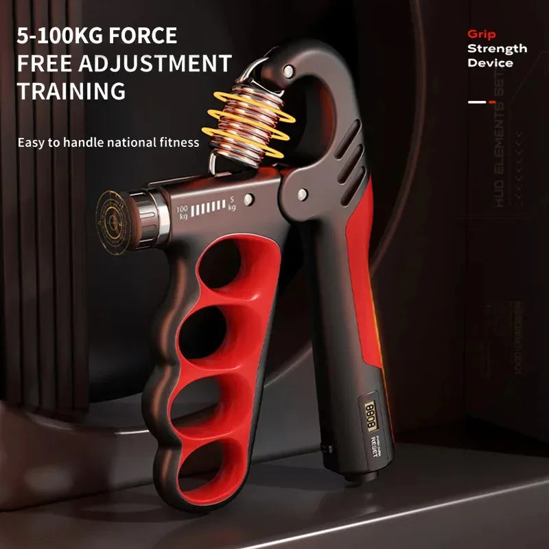 5-100Kg Adjustable Electron Counting Grip Strength Trainer Wrist Expander Hand Grip Strengthener Muscle Building Injury Recovery