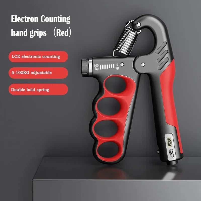 5-100Kg Adjustable Electron Counting Grip Strength Trainer Wrist Expander Hand Grip Strengthener Muscle Building Injury Recovery