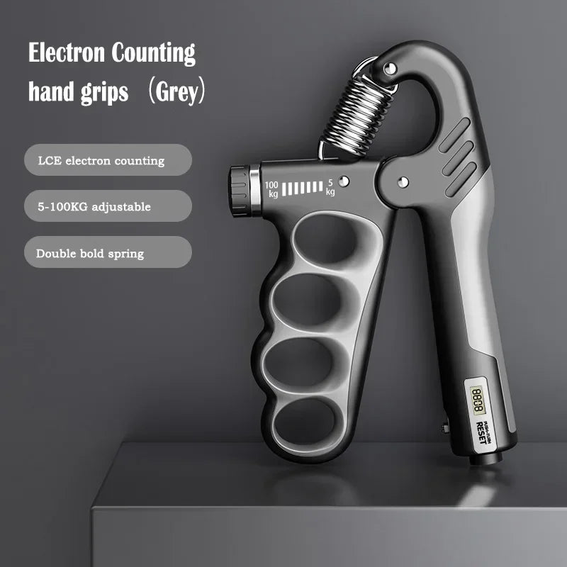 5-100Kg Adjustable Electron Counting Grip Strength Trainer Wrist Expander Hand Grip Strengthener Muscle Building Injury Recovery