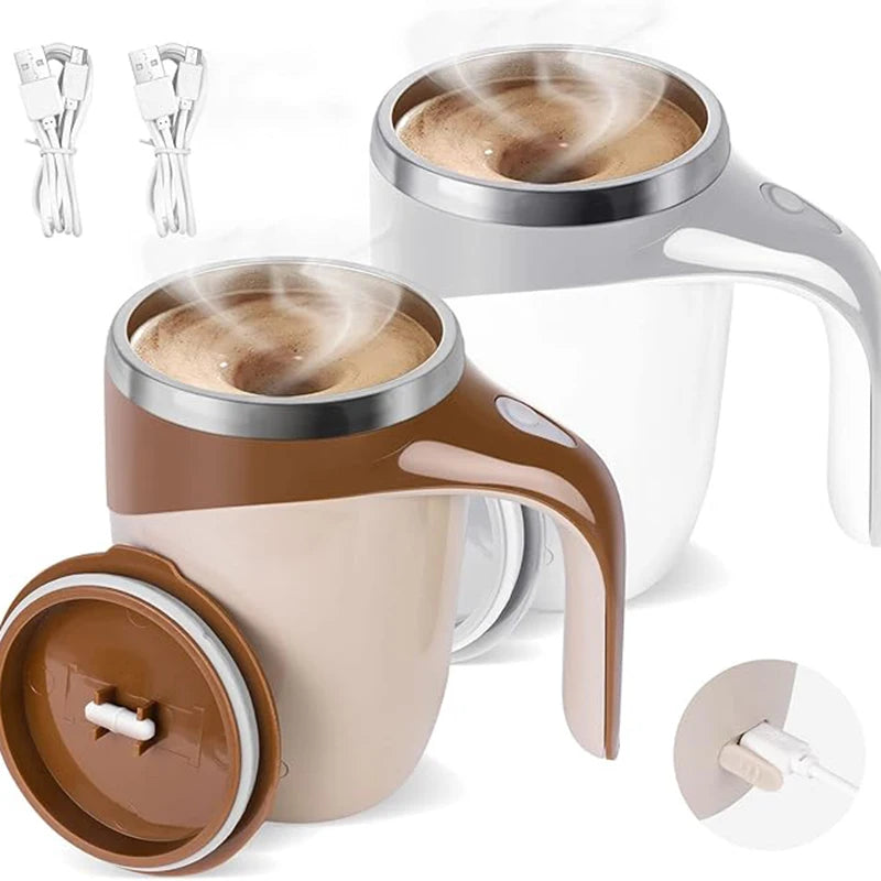 1PC Portable Smart Automatic Magnetic Stirring Cup Rechargeable Stainless Steel Lazy Rotating Mug Stirring Cup Drinking Tools